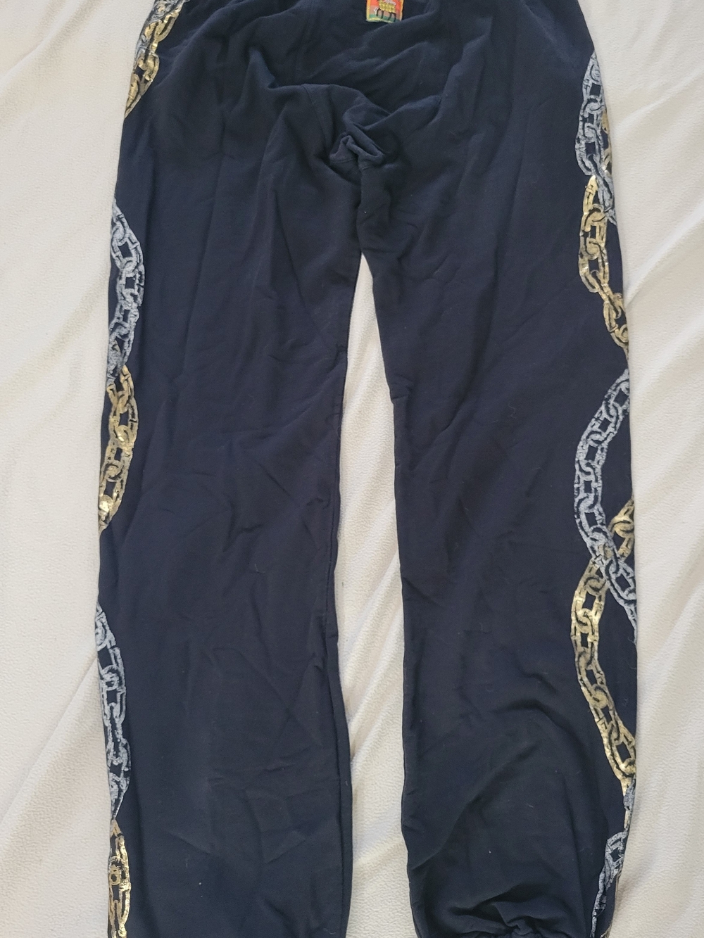 Vintage Y2k L.A.M.B. By Gwen Stefani Pants with Gold & Silver Chain Trim